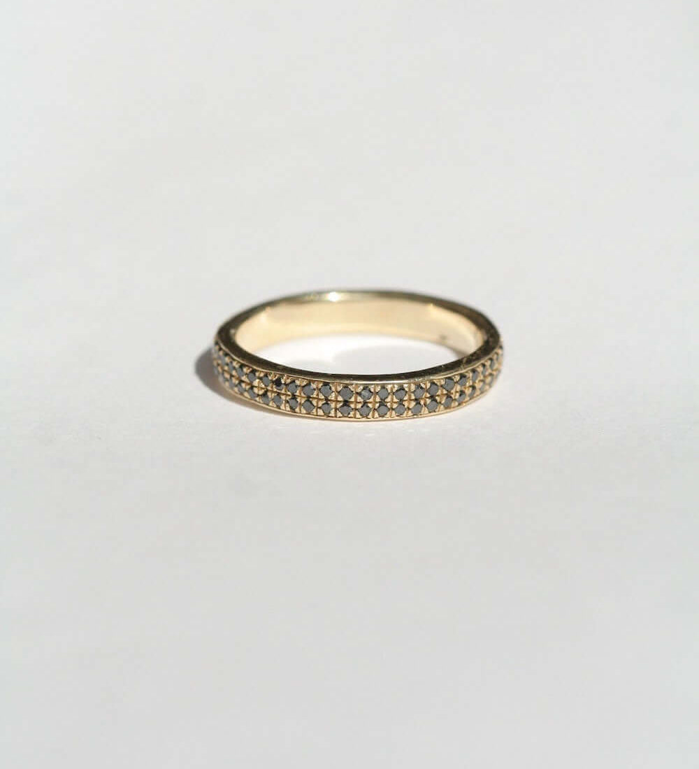 wedding band gold black diamonds macha brooklyn nyc