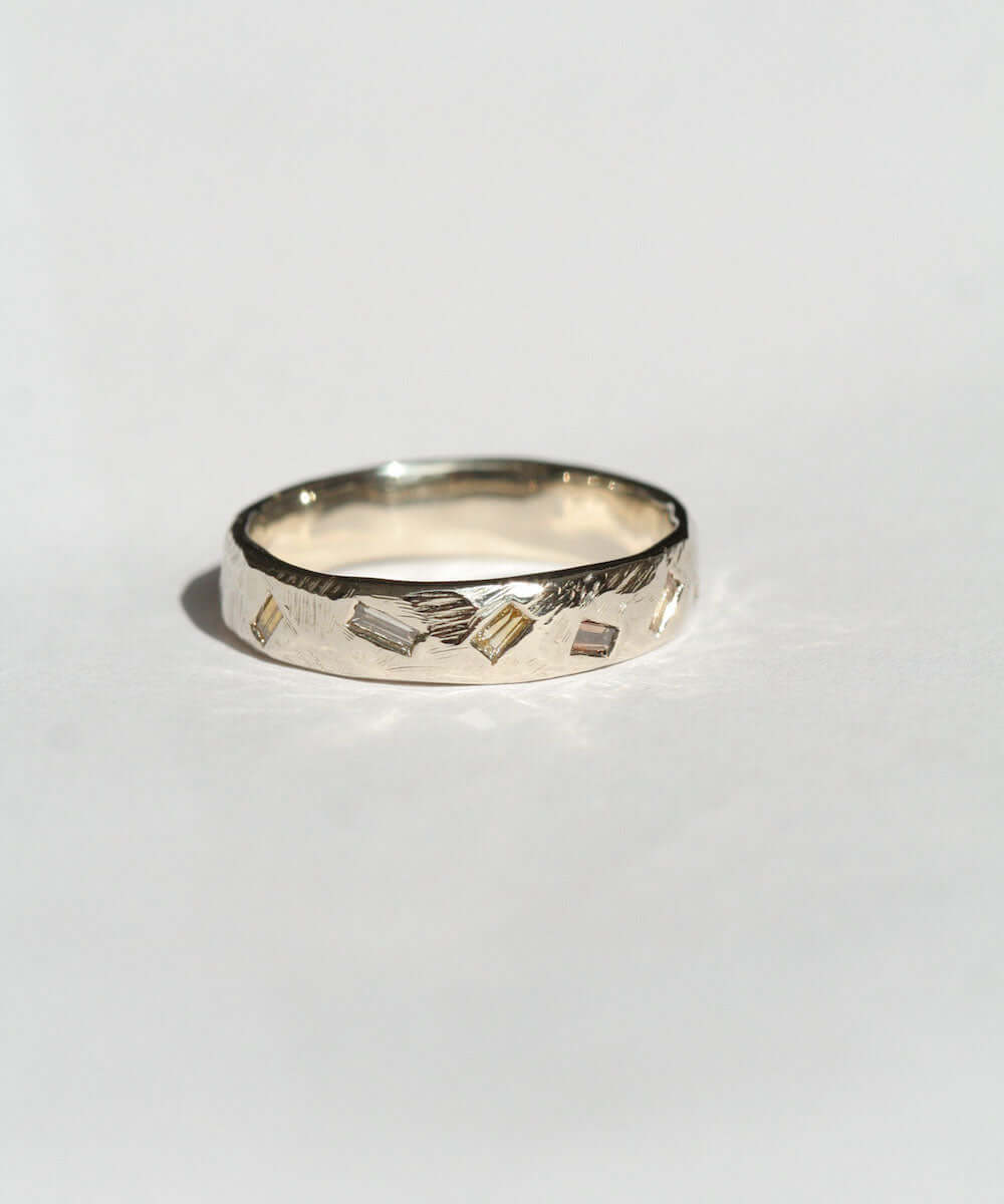Mens Gold Diamond Wedding Band Macha Studio Brooklyn New York