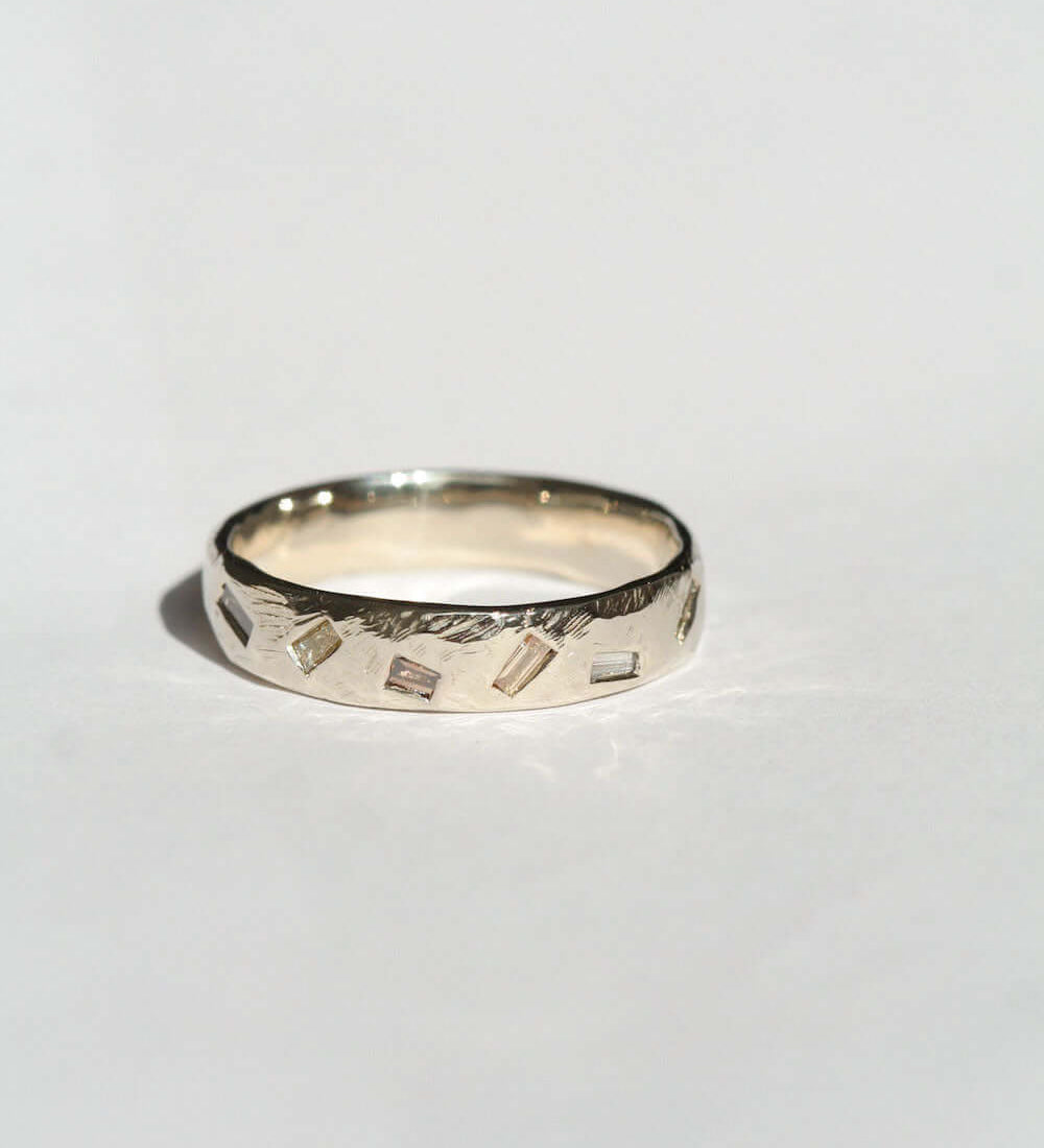 Mens Gold Diamond Wedding Band Macha Studio Brooklyn New York