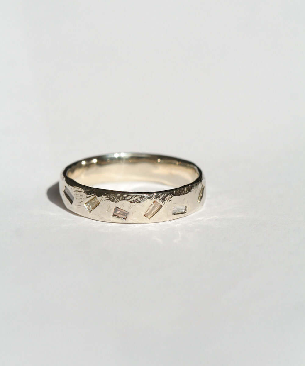 Mens Gold Diamond Wedding Band Macha Studio Brooklyn New York