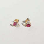 ruby diamonds gold stud earrings gold Brooklyn New York