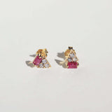 ruby diamonds gold stud earrings gold Brooklyn New York