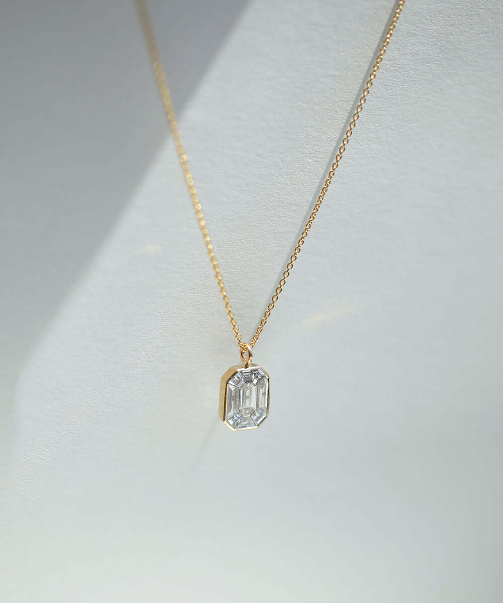 yellow gold necklace white diamond fine jewelry Brooklyn new york