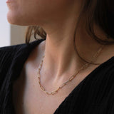 Jessica 14k Gold Paperclip Chain Link Necklace - Macha Studio Jewelry Brooklyn New York  