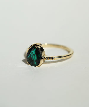 solitaire ring emerald gold Brooklyn New York