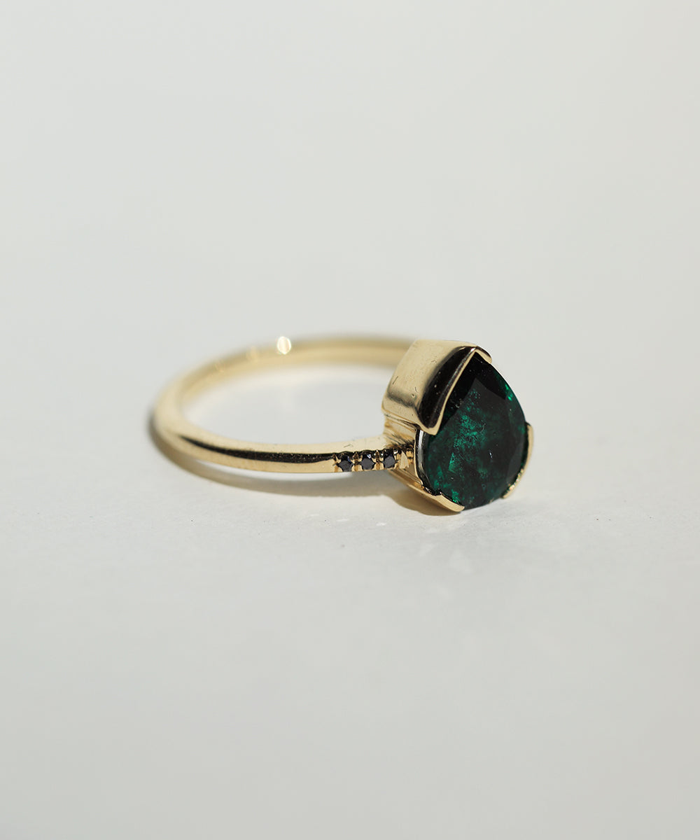 solitaire ring emerald gold Brooklyn New York