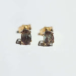 sunstone oval earrings studs gold  Brooklyn New York 