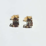 sunstone oval earrings studs gold  Brooklyn New York 