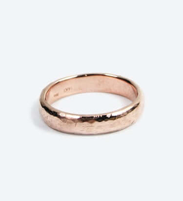 Handcrafted Hoop mens Wedding band Ring 14k Rose Gold, Macha Studio, Brooklyn NYC
