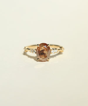 engagement ring salt and pepper red diamond gold Brooklyn NYC
