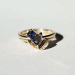 salt and pepper diamond engagement ring set gold Brooklyn New York