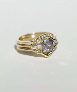Salt & pepper Diamond Engagement Ring Macha Studio Brooklyn New York