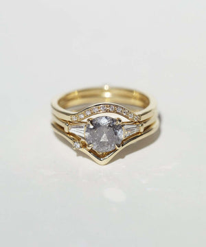Salt & pepper Diamond Engagement Ring Macha Studio Brooklyn New York