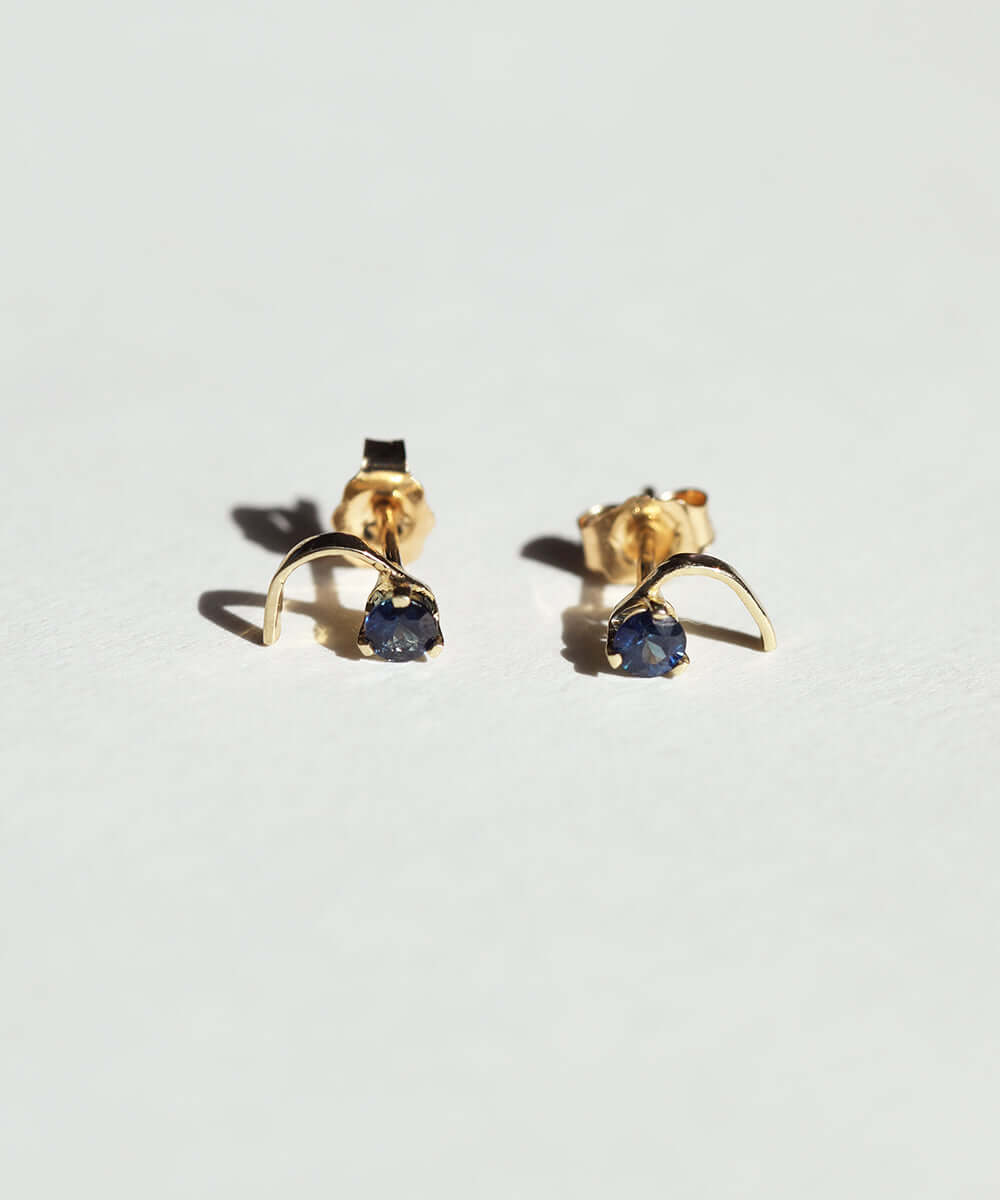 blue Sapphire earrings yellow gold Brooklyn New York 