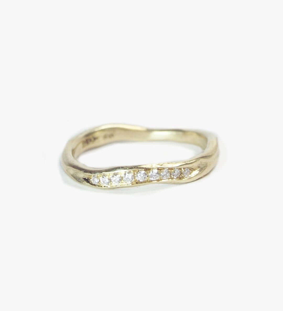 Molten Band (Tall) with White Diamonds