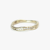 Diamond freeform molten Ring Gold Engagement/Wedding Macha Studio, Brooklyn NYC