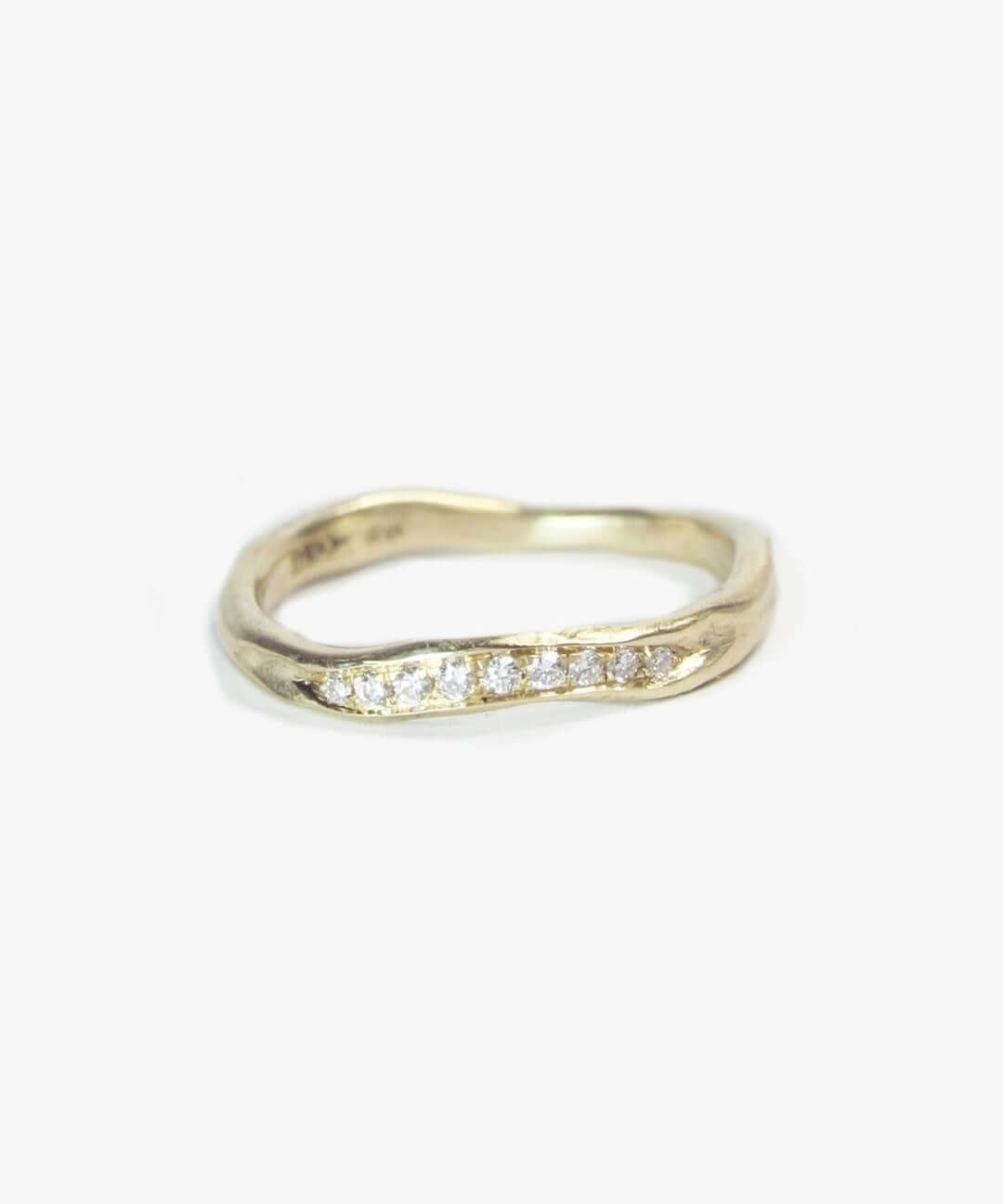 Diamond freeform molten Ring Gold Engagement/Wedding Macha Studio, Brooklyn NYC