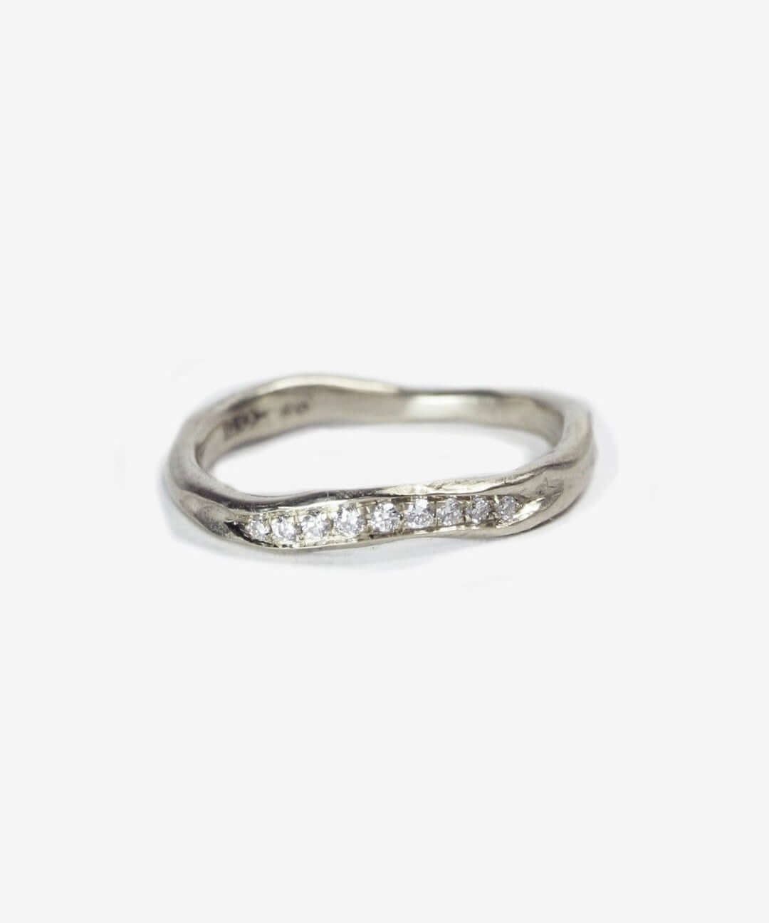 Diamond freeform molten Ring Gold Engagement/Wedding Macha Studio, Brooklyn NYC