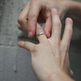 Mens Organic Shaped Wedding Band in 14k Gold with Sapphires Macha Studio Brooklyn New York