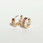 Sapphire hoop earrings gold Brooklyn New York