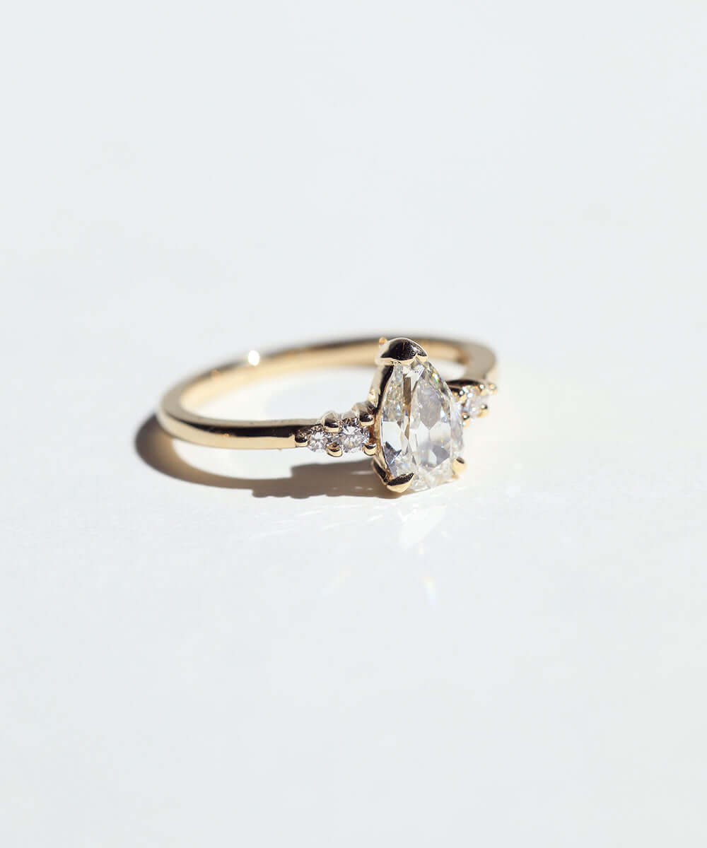 pear diamond ring gold engagement wedding macha studio brooklyn NYC