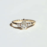 pear diamond ring gold engagement wedding macha studio brooklyn NYC