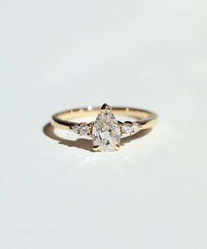 pear diamond ring gold engagement wedding macha studio brooklyn NYC