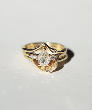 diamond engagement ring stacked gold Brooklyn New York