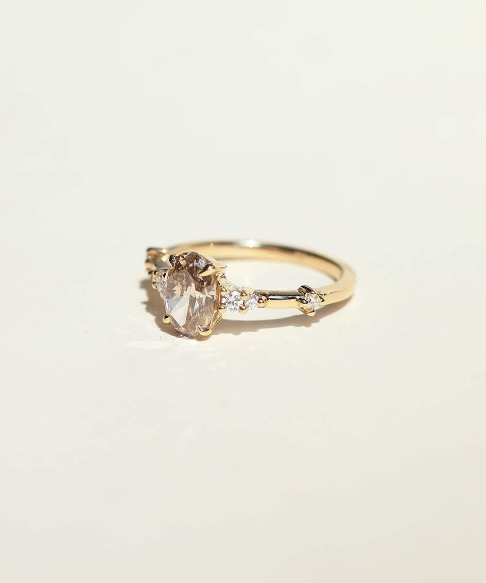 cognac Diamond Ring yellow gold Brooklyn New York