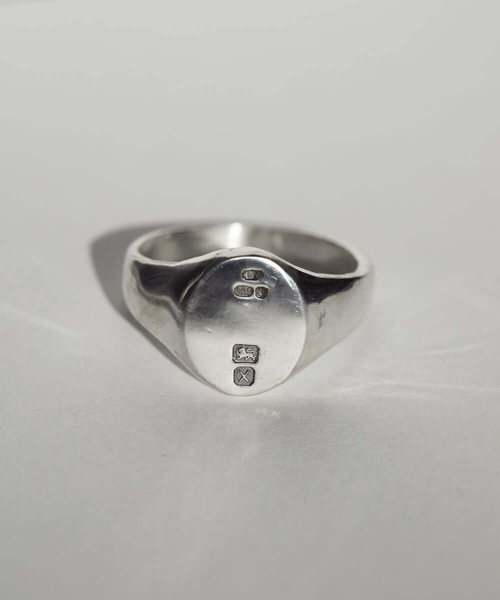 Oval Hallmarked Signet Ring in Silver