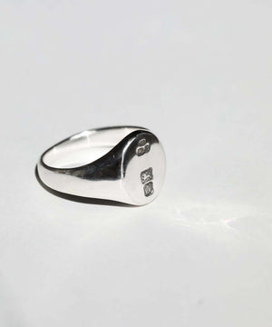 Oval Hallmarked Signet Ring in Silver
