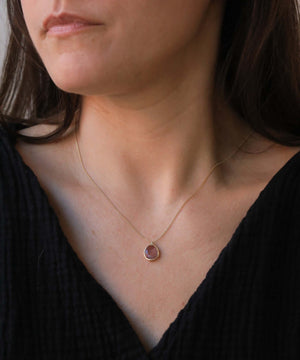 Ombre Pink Sapphire Necklace 14k Gold Dainty Jewelry - Macha Studio Brooklyn New York