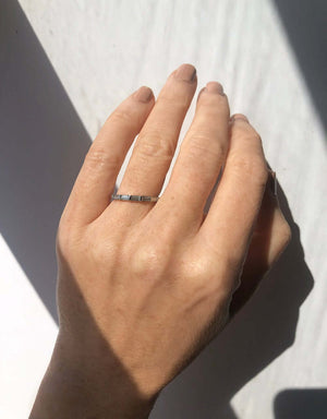 Half Baguette diamond Wedding Ring in White Gold, Macha Studio, Brooklyn NYC