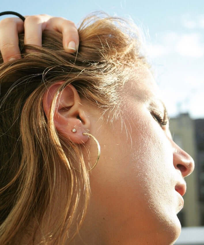 14k yellow gold earrings Brooklyn New York 11222