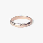 Rose gold ragged wedding band by Macha Brooklyn, NYC