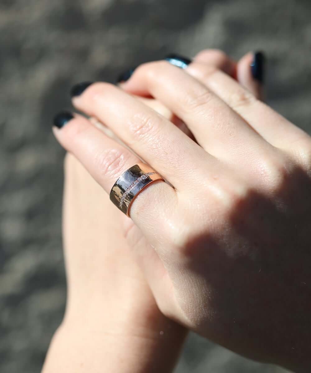 14k Rose Gold Diamond Band Macha Studio Brooklyn New York
