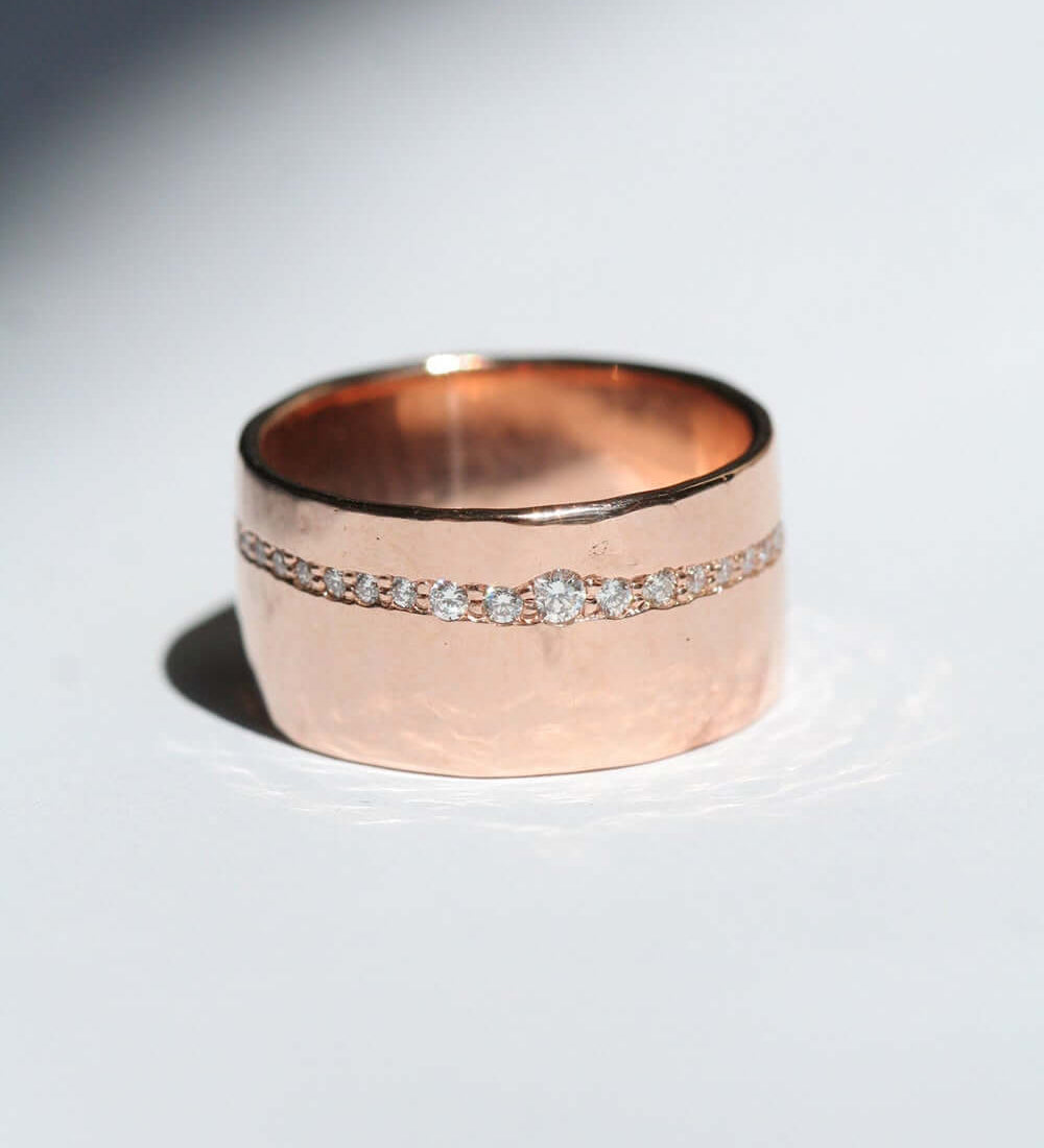 14k Rose Gold Diamond Band Macha Studio Brooklyn New York