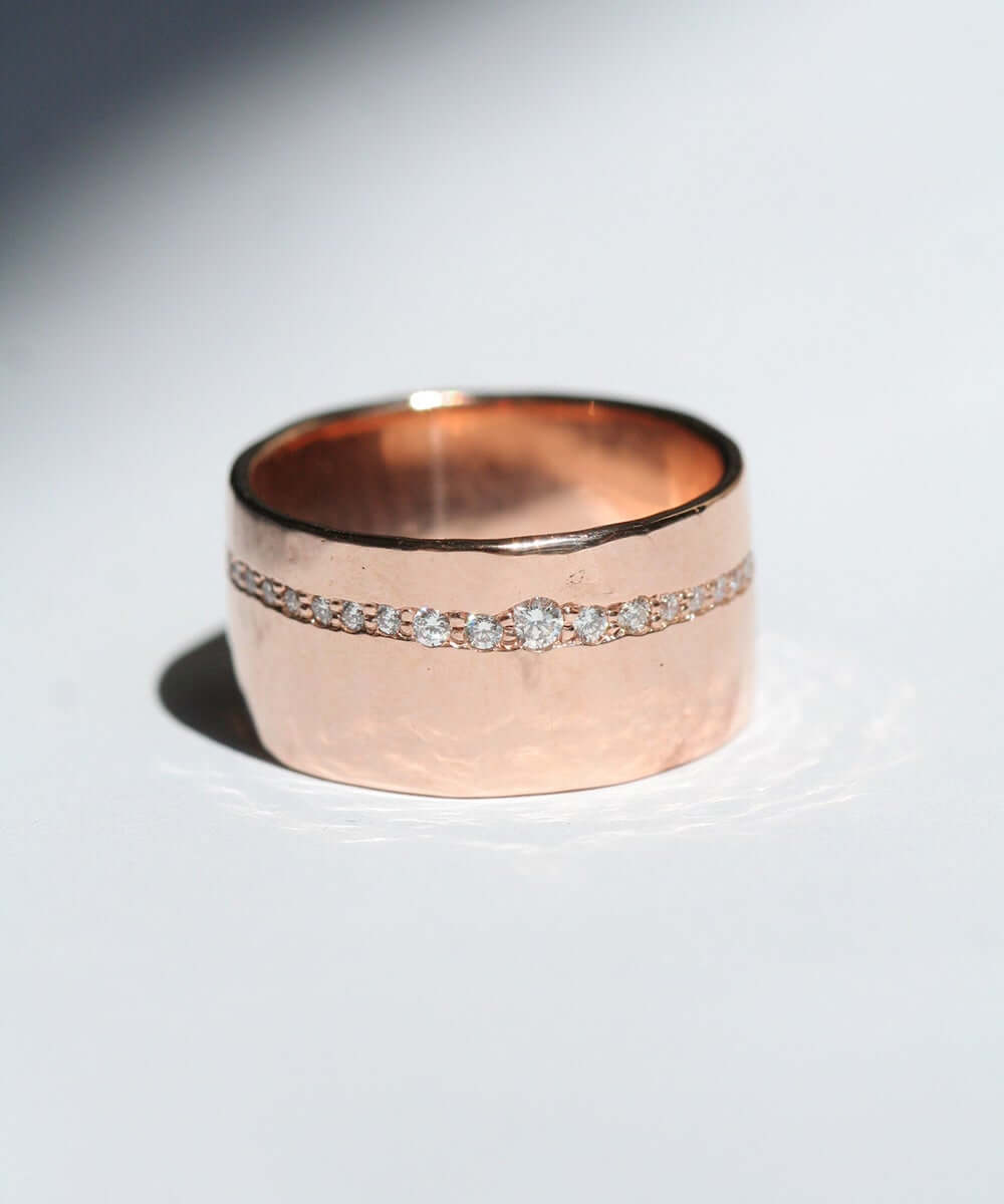 14k Rose Gold Diamond Band Macha Studio Brooklyn New York