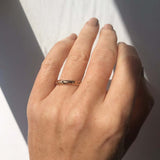 Ragged Wedding Band with Linear Black Diamonds, Macha Studio, Brooklyn NYC