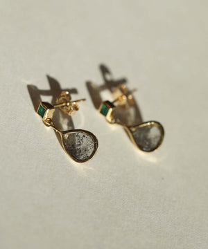 salt & pepper diamond earrings by macha studio brooklyn New York