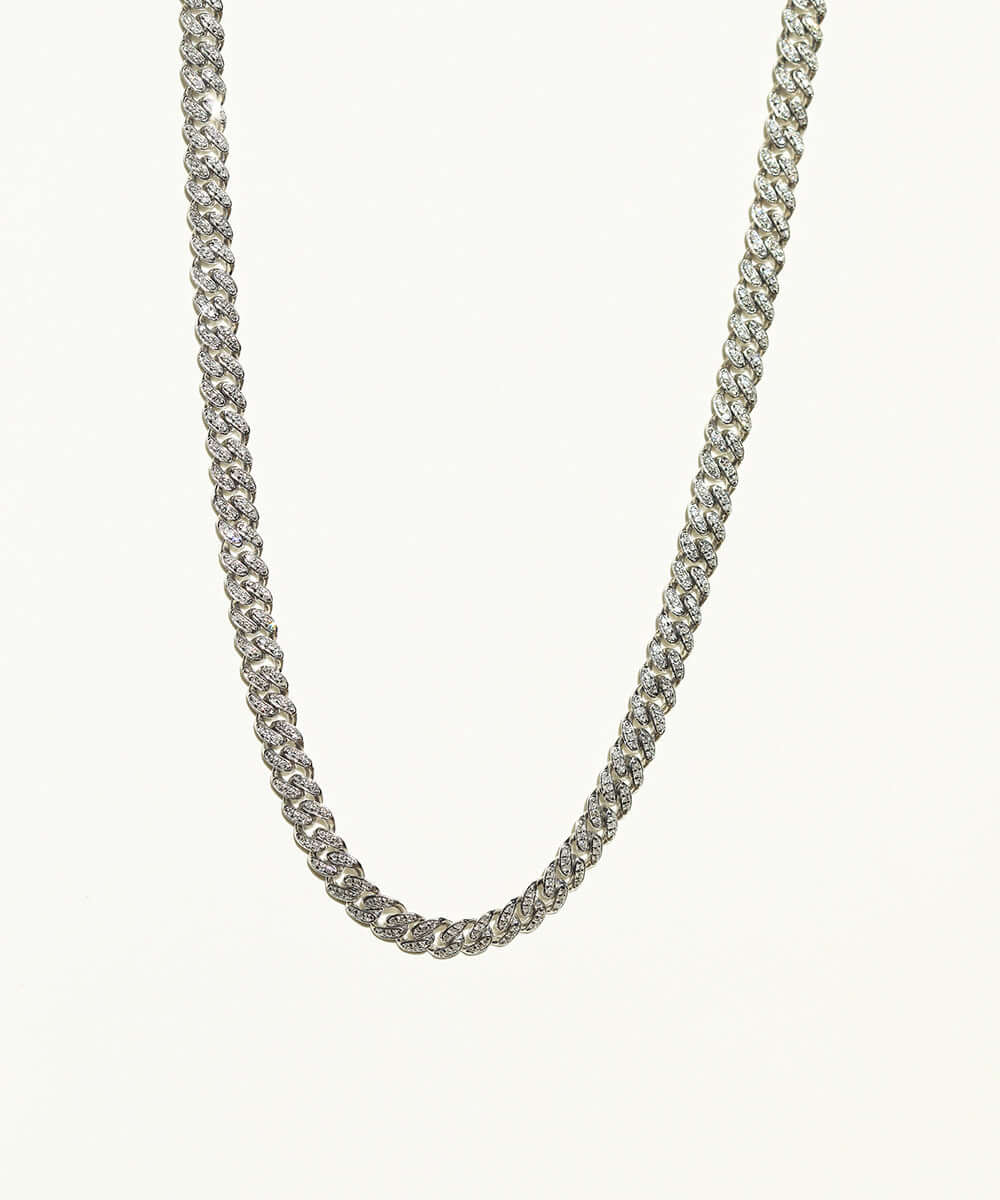 diamonds chain white gold 14k curb necklace macha jewelry brooklyn nyc