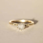 Salt and Pepper Diamond Solitaire 14k Gold Engagement Ring Macha Studio Brooklyn New York