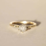 Salt and Pepper Diamond Solitaire 14k Gold Engagement Ring Macha Studio Brooklyn New York