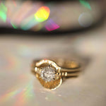 Salt and Pepper Diamond Solitaire 14k Gold Engagement Ring Macha Studio Brooklyn New York