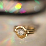 Salt and Pepper Diamond Solitaire 14k Gold Engagement Ring Macha Studio Brooklyn New York
