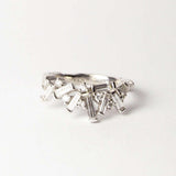Multiple baguette diamonds on platinum Band Macha Studio Brooklyn New York