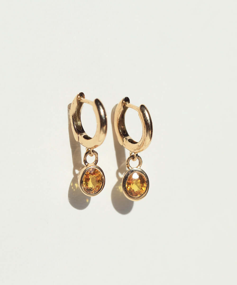 hoop earrings sapphire gold Brooklyn New Yor
