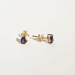 sapphire pear studs earring gold Brooklyn New York 
