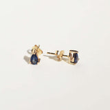 sapphire pear studs earring gold Brooklyn New York 