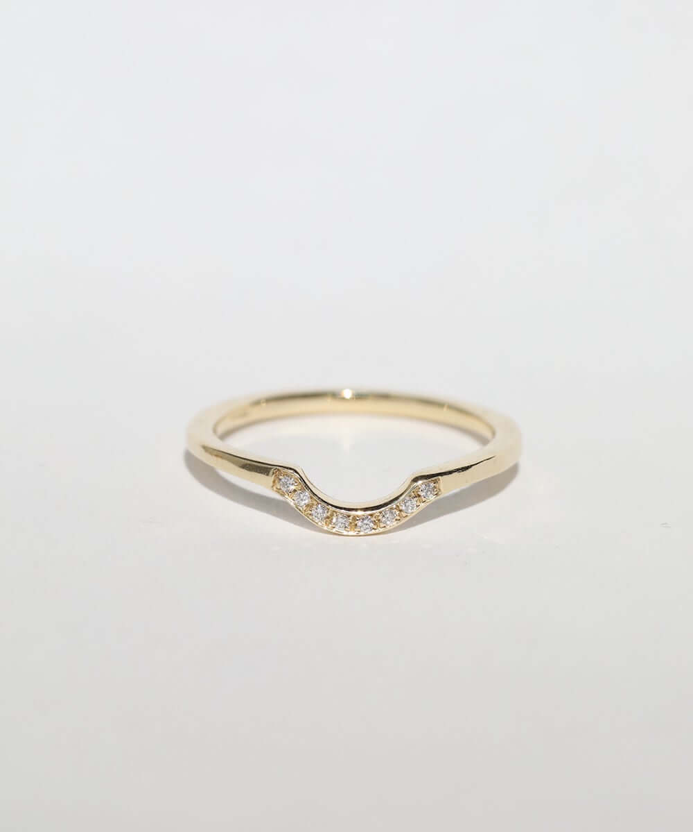 Curved Diamond Engagement/Wedding Band, Macha Studio, Brooklyn NYC